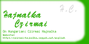 hajnalka czirmai business card